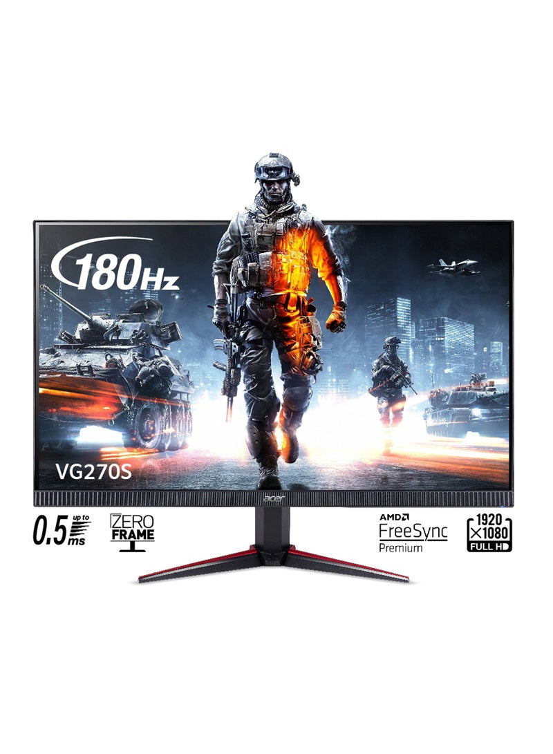 Acer - Nitro VG270S3BMIIPX VG0 Series LED-Monitor Gaming 69CM 27" W, VA FHD 180Hz With FreeSync, 250cd/m2 1ms 2xHDMI DP Vesa Speakers - (UM.HV0EE.302) Black - Image 1