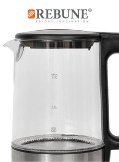 ريبون غلاية كهربائية زجاجية 1.7 لتر 2200 وات RE-1-119 لون فضي  - Image 2