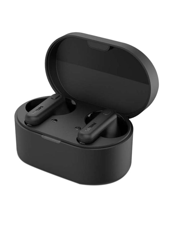 Philips True wireless Earphones Black,15 hours play time,IPX4 splash/sweat resistant,6 mm drivers ,AI mic for clear call quality, Bluetooth version-5.3 Black  - Image 1