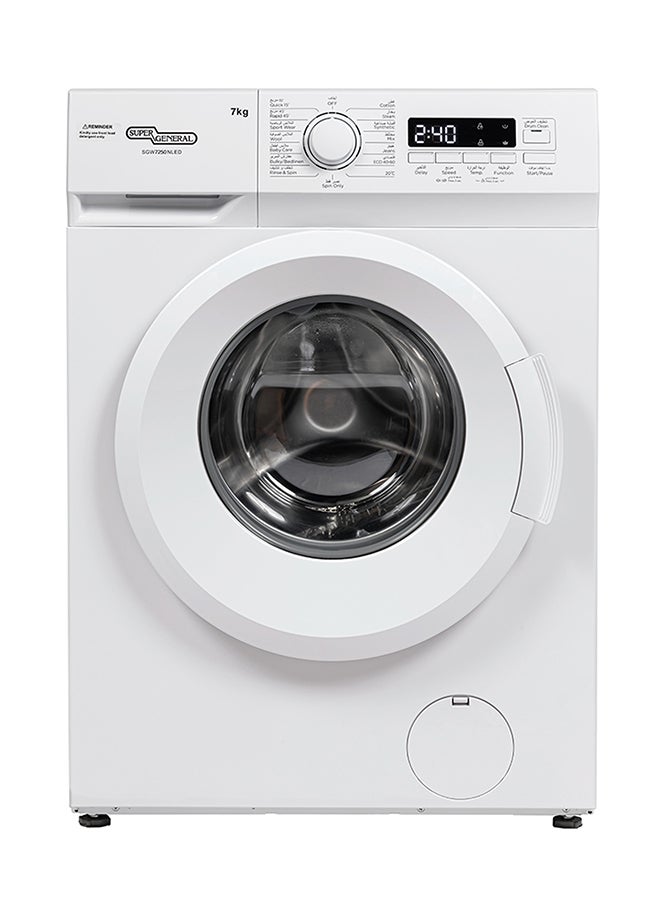 SUPER GENERAL - 7 KG Front Load Washing Machine, ‎1200 RPM, 15 Programs,LED Display, Quick Wash, High Efficiency, Drum Clean, Delay Start, Child Lock 7 kg SGW7250NLED White - Image 1