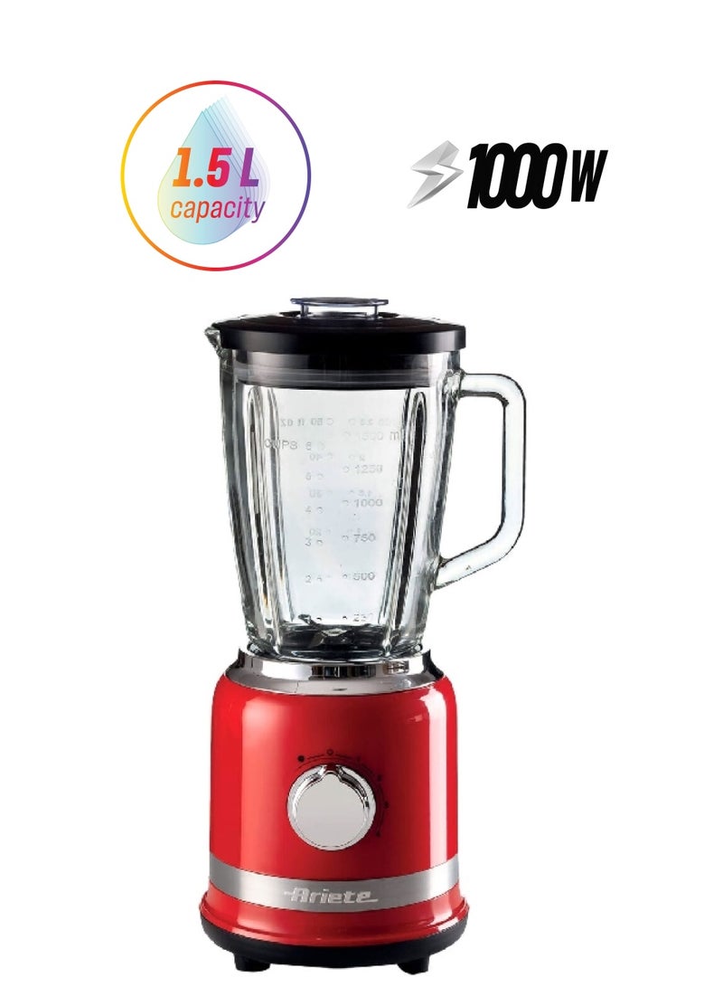 Ariete Moderna Space-Saving High-Performance Sleek Modern Designed Blender 1.5 L 1000 W C058520ARAS Red  - Image 1