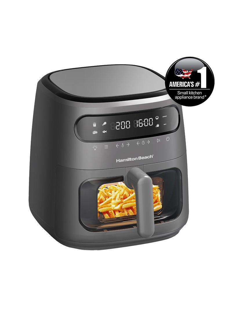 Hamilton Beach Hamilton Beach Digital Air Fryer View 8L, Large Viewing Window, 8 Presets with Dehydrate & Defrost, Cook for Upto 12 hours from 40°C to 200°C, 1750W, Matte Grey, 2 Years Warranty, AFOGV8-ME 8 L 1750 W AFOGV8-ME Grey  - Image 2