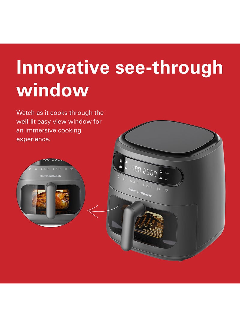 Hamilton Beach Hamilton Beach Digital Air Fryer View 8L, Large Viewing Window, 8 Presets with Dehydrate & Defrost, Cook for Upto 12 hours from 40°C to 200°C, 1750W, Matte Grey, 2 Years Warranty, AFOGV8-ME 8 L 1750 W AFOGV8-ME Grey  - Image 5