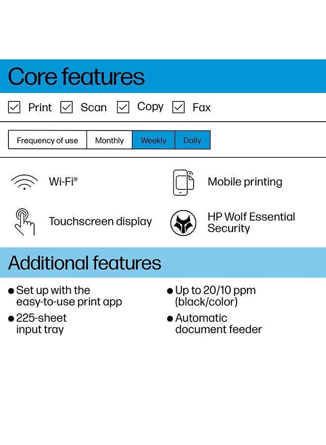HP OfficeJet Pro 8123 AiO Printer Black/White - Image 4