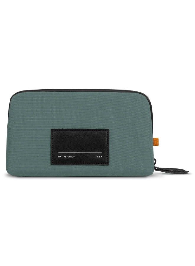Native Union Stow Line Organizer - Water Resistant Lightweight Travel Pouch, Crafted With Durable Canvas – Stores Charging Cables, Adapter, Powerbank, Airpods Pro And More Slate Green - Image 2