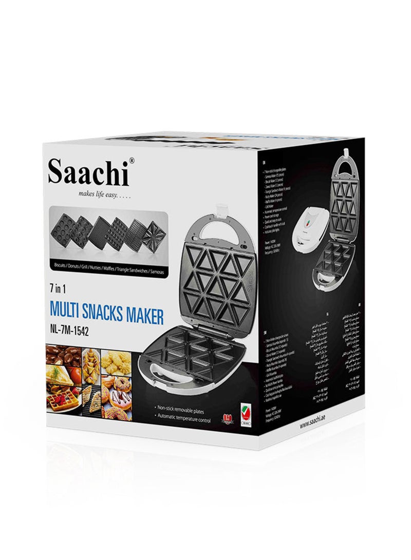Saachi - 7 In 1 Multi Snack Maker With 7 Non-stick Changeable Plates 1400 W NL-7M-1542-BK Black - Image 1