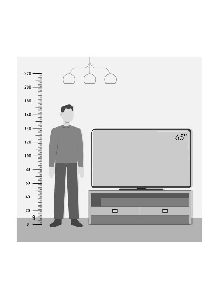 65 Inch 4K UHD Frameless Smart TV | 120HZ | Android | Built-in receiver | Youtube | Netflix | Big Size Ultra HD Television With Full Size Screen | No Frame - 65UA1410E Black