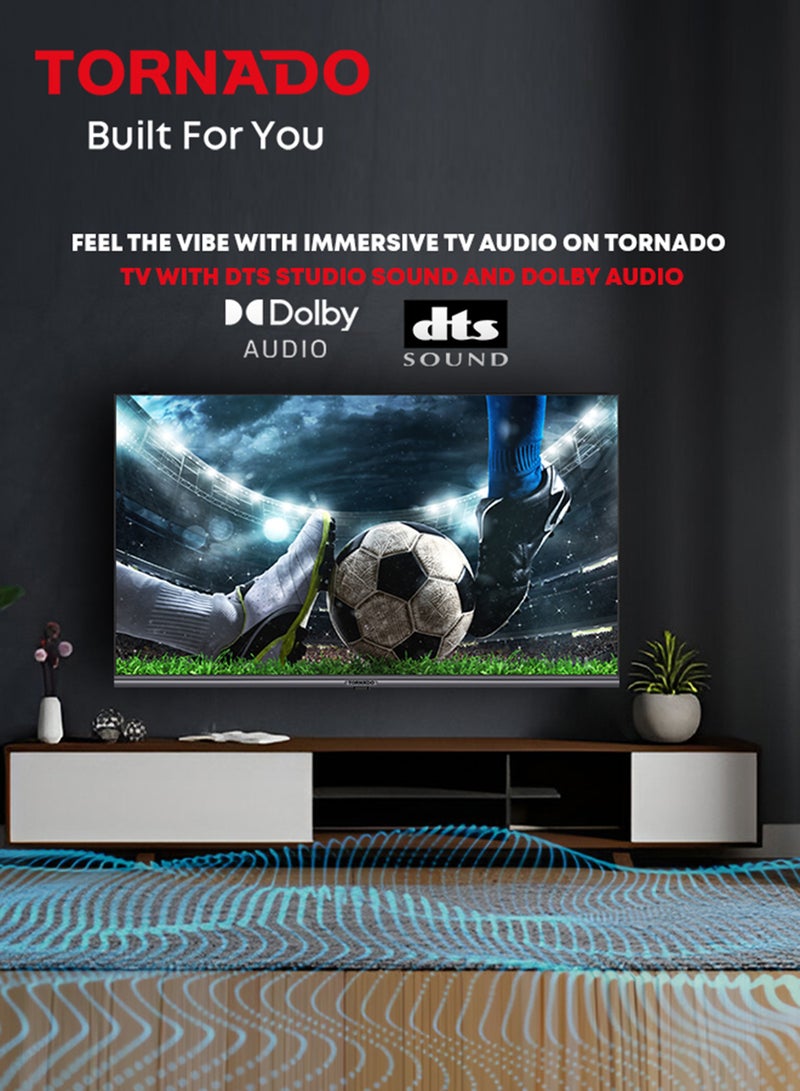 TORNADO 65 Inch 4K UHD Frameless Smart TV | 120HZ | Android | Built-in receiver | Youtube | Netflix | Big Size Ultra HD Television With Full Size Screen | No Frame - 65UA1410E Black - Image 4