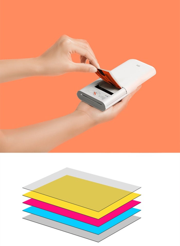 شاومي Pocket Printing Instant Photo Paper (20 Sheets) Global Edition White - Image 2