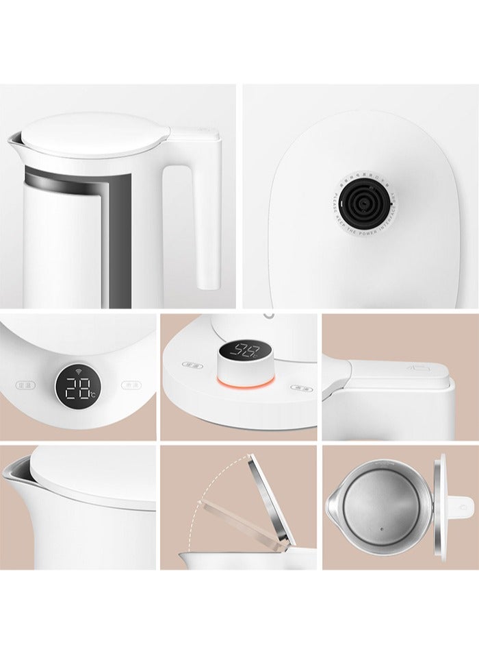 Xiaomi - 2 Pro Smart Electric Water Kettle LED Display Intelligent Temperature Control Fast Hot Boiling Stainless Teapot 1.7 L 1800 W MJJYSHO1YM White - Image 1