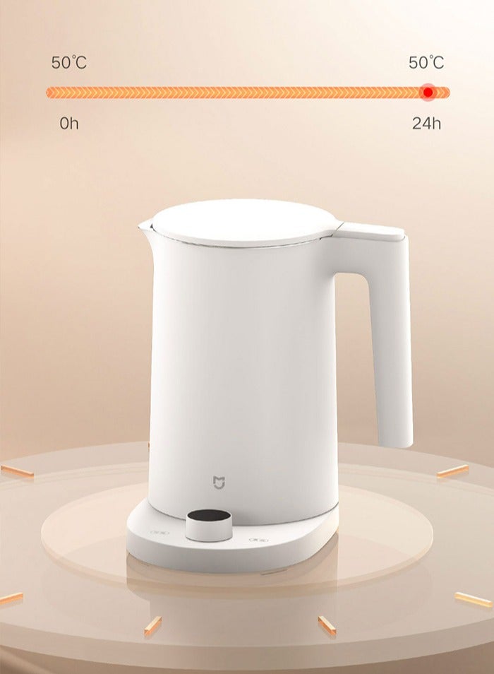 Xiaomi - 2 Pro Smart Electric Water Kettle LED Display Intelligent Temperature Control Fast Hot Boiling Stainless Teapot 1.7 L 1800 W MJJYSHO1YM White - Image 1