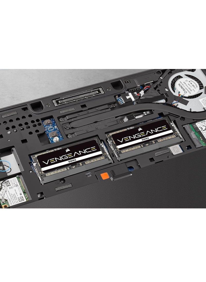 CORSAIR - Vengeance SO-DIMM DDR5 Ram (1x16GB) 4800MHz CL40 Intel XMP iCUE Compatible Computer Memory, (CMSX16GX5M1A4800C40) 16GBNone Black - Image 1