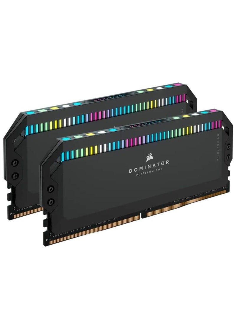 كورسير - Dominator Platinum RGB DDR5 Ram (2x32Gb) 6000MHz CL40 Intel XMP iCUE Compatible Computer Memory - (CMT64GX5M2B6000C40) 64GBNone Black - Image 1