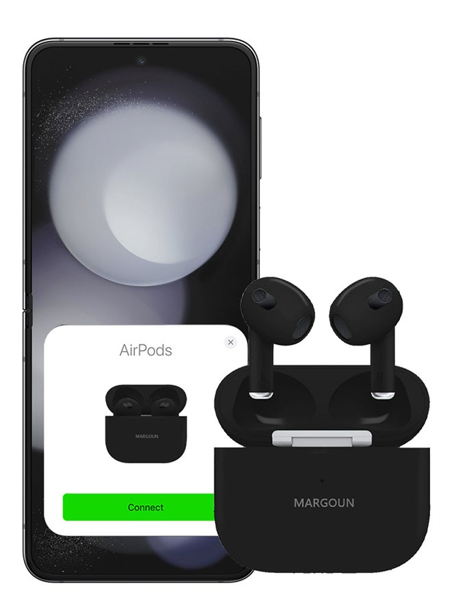 MARGOUN Samsung Galaxy Z Flip5 Bluetooth Headphones With Charging Case Wireless Earbuds 3Rd Generation Bluetooth Sport In-Ear Headphones Hi-Fi Stereo Sound Noise Reduction Black - Image 1