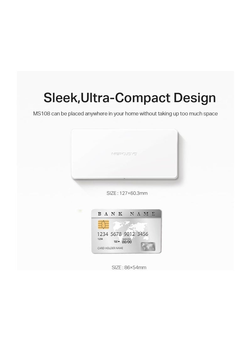 MERCUSYS - 8-Port 10/100Mbps Desktop Switch White - Image 1