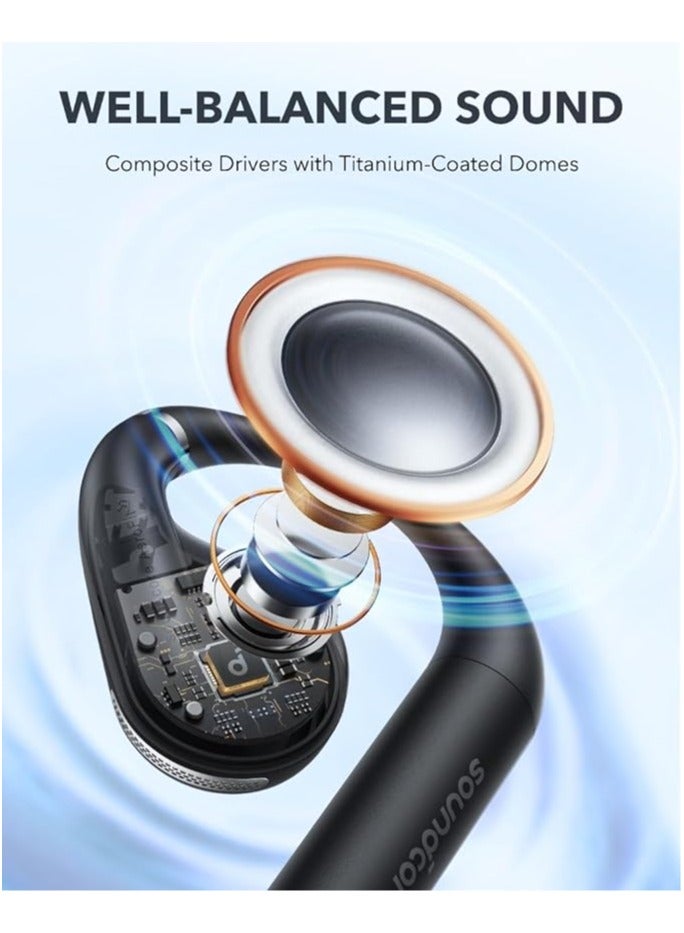 Soundcore - Anker, AeroFit Open-Ear Headphones, Ultra Comfort, Snug Fit, Ergonomic Ear Hook, Balanced Sound, IPX7 Waterproof, 42H Playtime, Bluetooth 5.3, App Control, Clear Calls, Wireless Earbuds Black - Image 1