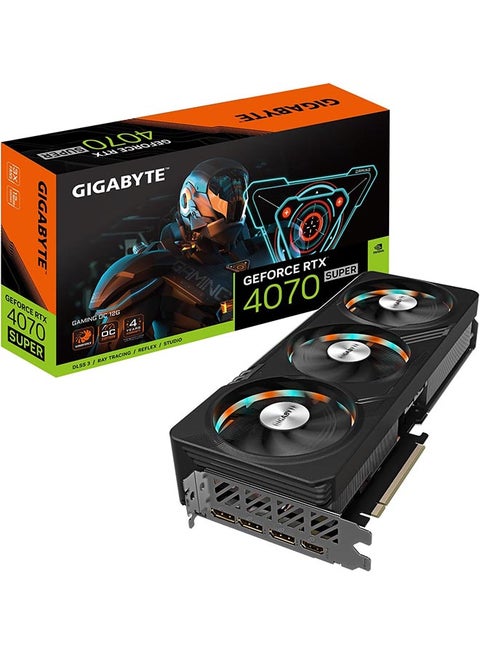GeForce RTX 4070 SUPER GAMING OC Graphics Card, 12GB 192-bit GDDR6X Memory, 2565 MHz Core Clock, 21Gbps Memory Speed, 7168 CUDA Cores, PCI-E 4.0, HDMI 2.1a / DP 1.4a | GV-N407SGAMING OC-12GD Black