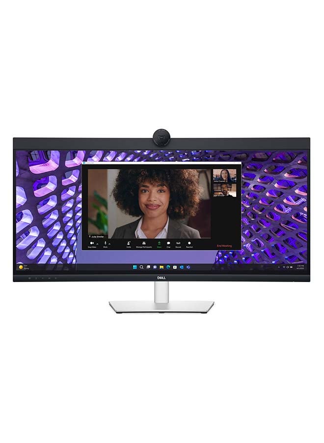 DELL 34-Inch Curved Conferencing Monitor WQHD IPS Display, 60Hz Refresh Rate, Up to 5ms Response Time, 3800R Curved, Height, Swivel & Tilt Adjustability, Built-In Camera & Speaker P3424WEB Black - Image 1