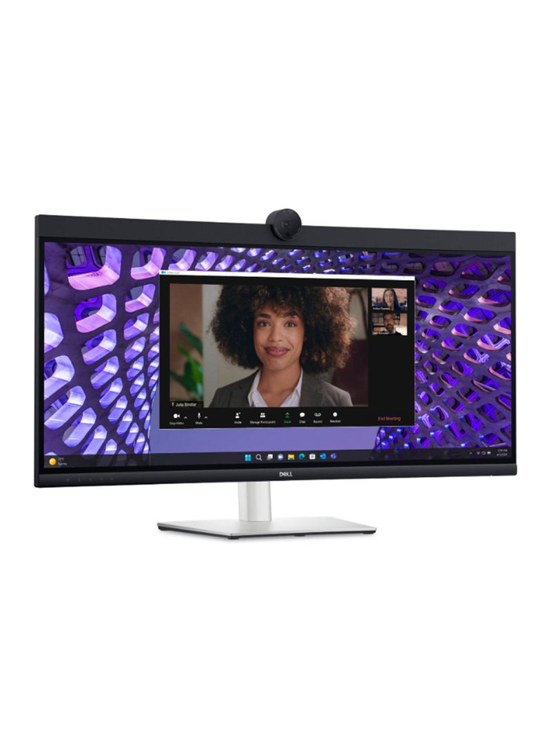 ديل شاشة مؤتمرات منحنية مقاس 34 بوصة، شاشة WQHD IPS، معدل تحديث 60 هرتز، وقت استجابة يصل إلى 5 مللي ثانية، منحني 3800R، إمكانية ضبط الارتفاع والدوران والإمالة، كاميرا ومكبر صوت مدمجين P3424WEB - Image 3