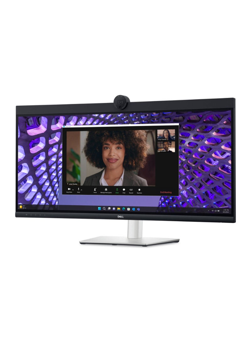 ديل شاشة مؤتمرات منحنية مقاس 34 بوصة، شاشة WQHD IPS، معدل تحديث 60 هرتز، وقت استجابة يصل إلى 5 مللي ثانية، منحني 3800R، إمكانية ضبط الارتفاع والدوران والإمالة، كاميرا ومكبر صوت مدمجين P3424WEB - Image 2