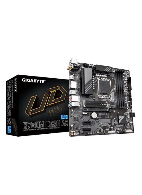 اللوحة الأم B760M DS3H DDR5 LGA1700 mATX، مجموعة شرائح Intel B760، 4x DDR5 DIMM، ذاكرة بحد أقصى 192 جيجابايت، Realtek 2.5GbE LAN، 1 x PCI E 4.0x16، 1x D-Sub، 1x HDMI، 1x DP، 1x USB-C/3.2 | B760M-DS3H-DDR5