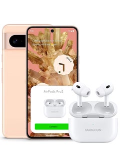 Google Pixel 8 Bluetooth Headphones With Charging Case Wireless Earbuds Pro 2 Bluetooth Sport In-Ear Headphones Hi-Fi Stereo Sound Noise Reduction White