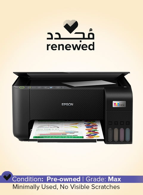 طابعة Ecotank L3250 Home Ink Tank 3-In-1 الملونة المجددة مع اتصال واي فاي وتطبيق Smartpanel