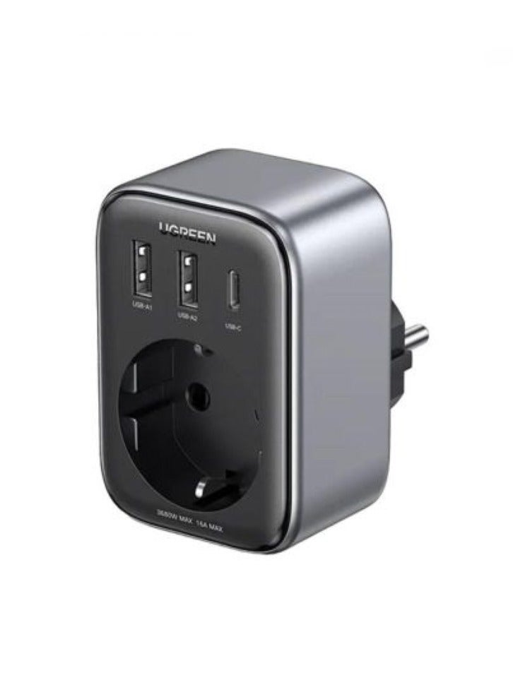 Ugreen 30W Outlet Extender EU, 2A1C - Black 