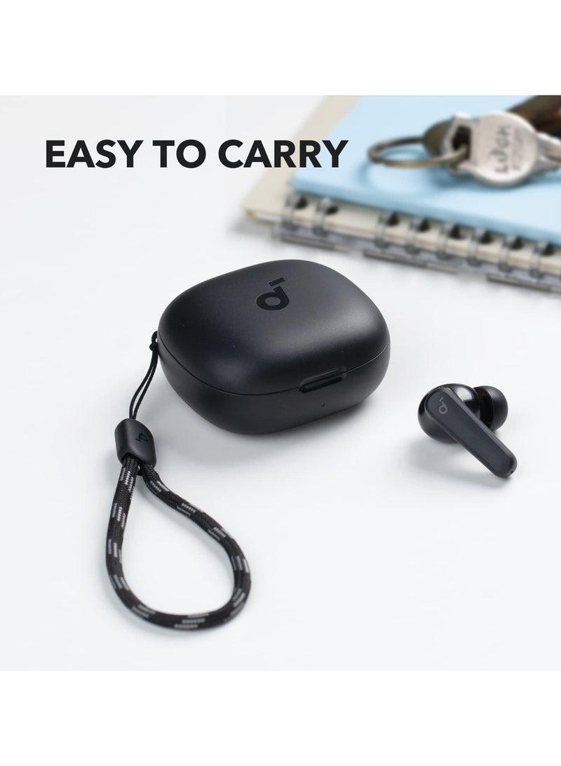 آنكر - سماعات أذن Soundcore من Anker R50i True Wireless مقاس 10 مم مع صوت جهير كبير، وبلوتوث 5.3، ووقت تشغيل 30 ساعة، ومقاومة للماء IPX5، ومكالمات واضحة بتقنية الذكاء الاصطناعي مع 2 ميكروفون، و22 مُعادل صوت مُسبق عبر التطبيق باللون الأسود - Image 1