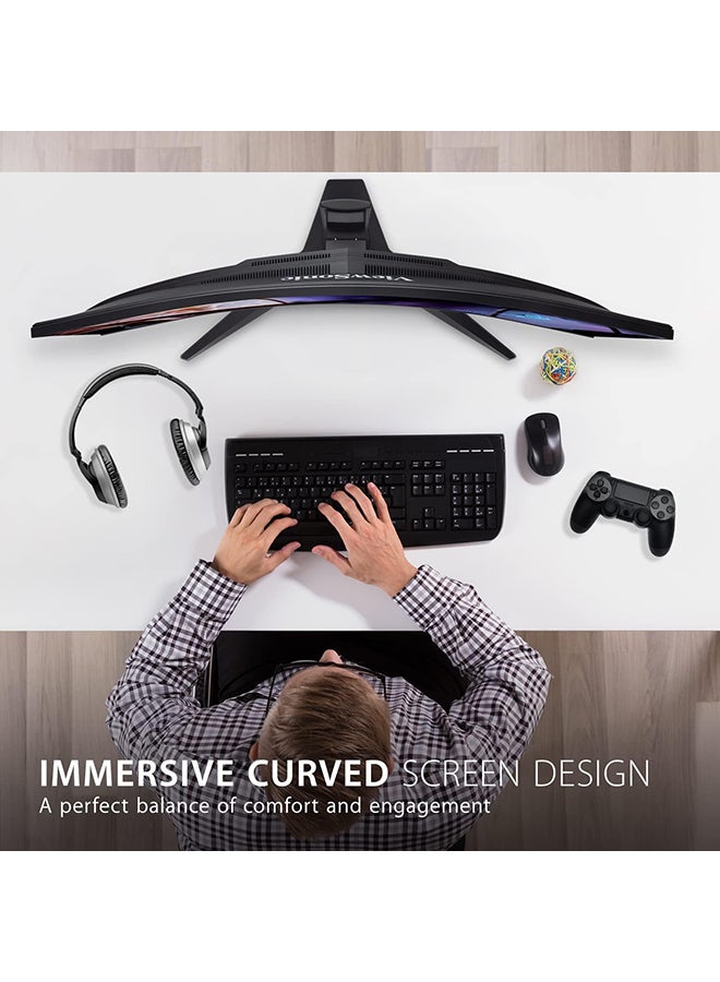 ViewSonic - VX3418-2KPC 34” UWQHD 144Hz Curved Gaming Monitor Black - Image 1