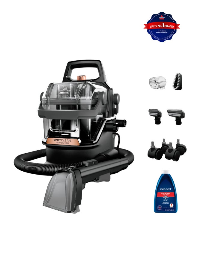 بيسيل بيسل SpotClean HydroSteam 3700E – مكنسة محمولة بتقنية Hydrosteam للتنظيف بقوة البخار، تزيل البقع بفعالية من السجاد والمفروشات والأسطح الصلبة، بتصميم انسيابي وخفيف الوزن | مع ضمان سنتين من بيسل 1000 W 3700E - Image 1
