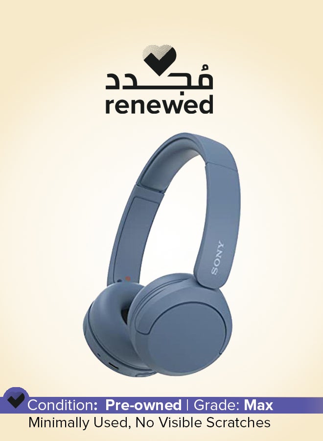 Sony Renewed - WH-CH520 Wireless Bluetooth On Ear With Mic For Phone Call Blue - Image 1