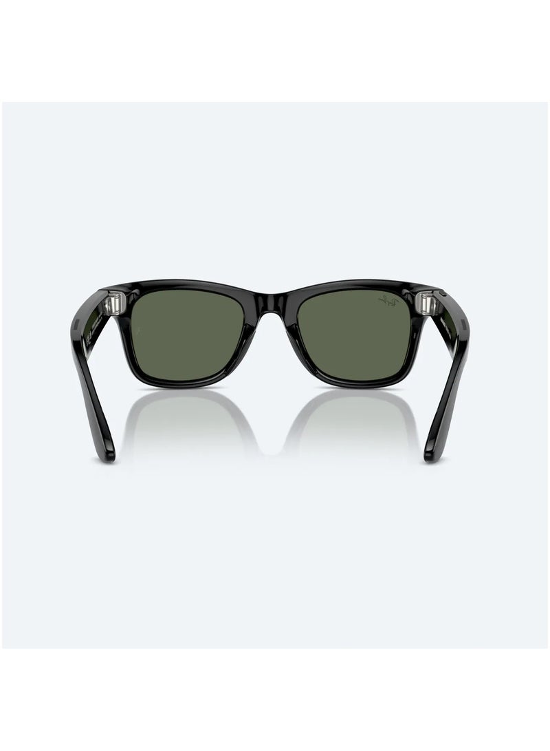 Meta - Ray Ban Wayfarer RW4006 Shiny Black Frames With G15 Green Classic Lenses Direct To Social 12MP Camera Open Ear Audio Five-Mic System AI Voice Control - Image 1