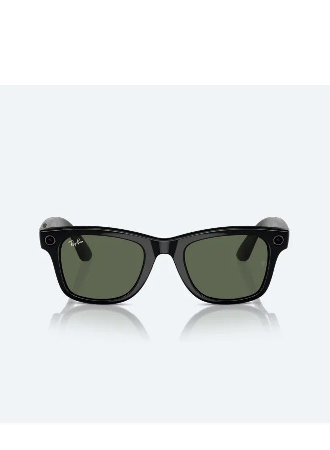 Meta - Ray Ban Wayfarer RW4006 Shiny Black Frames With G15 Green Classic Lenses Direct To Social 12MP Camera Open Ear Audio Five-Mic System AI Voice Control - Image 1
