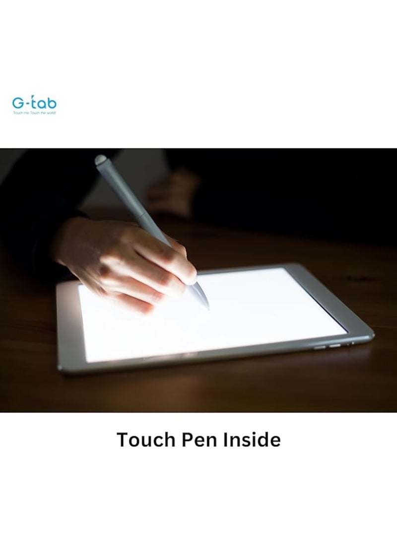 G-Tab - T11 Tablet/10.1 Inches IPS Screen/Octa Core 1.6GHz Processor/5G WiFi/6580mAh Battery/4G Dual Sim/4GB RAM + 128GB ROM/5MP Front+13MP Rear Camera/Includes- Touch Pen/OTG/Tempered Glass/Flip Cover - Image 1
