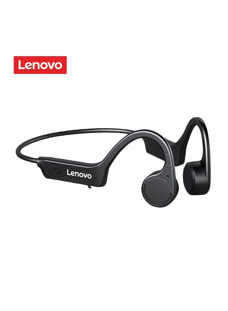 Lenovo X4 Bone Conduction Headphones Wireless Bluetooth 5.0 Earphone Outdoor Sports Headset Waterproof Hands-Free With Microphone Black - Image 1
