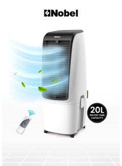 Nobel Air Cooler , 20L Capacity, Detachable Water Tank, 3 Wind Modes, 4 Wind Speeds, Touch & Remote Control, Honeycomb Filter, Automatic Shutdown, Silent Operation 20 L 110 W NAC400 White  - Image 1