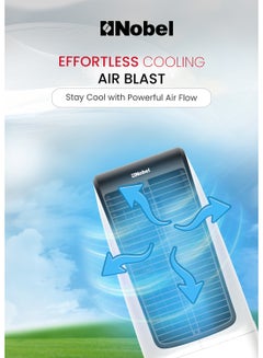 Nobel Air Cooler , 20L Capacity, Detachable Water Tank, 3 Wind Modes, 4 Wind Speeds, Touch & Remote Control, Honeycomb Filter, Automatic Shutdown, Silent Operation 20 L 110 W NAC400 White  - Image 4