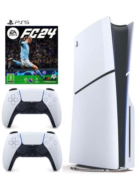 PlayStation 5 Disc Console (Slim) With Extra White Controller And FC 24