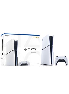 سوني جهاز PlayStation 5 نسخة القرص (النحيف) مع وحدة تحكم سوداء و FC 24.  - Image 2
