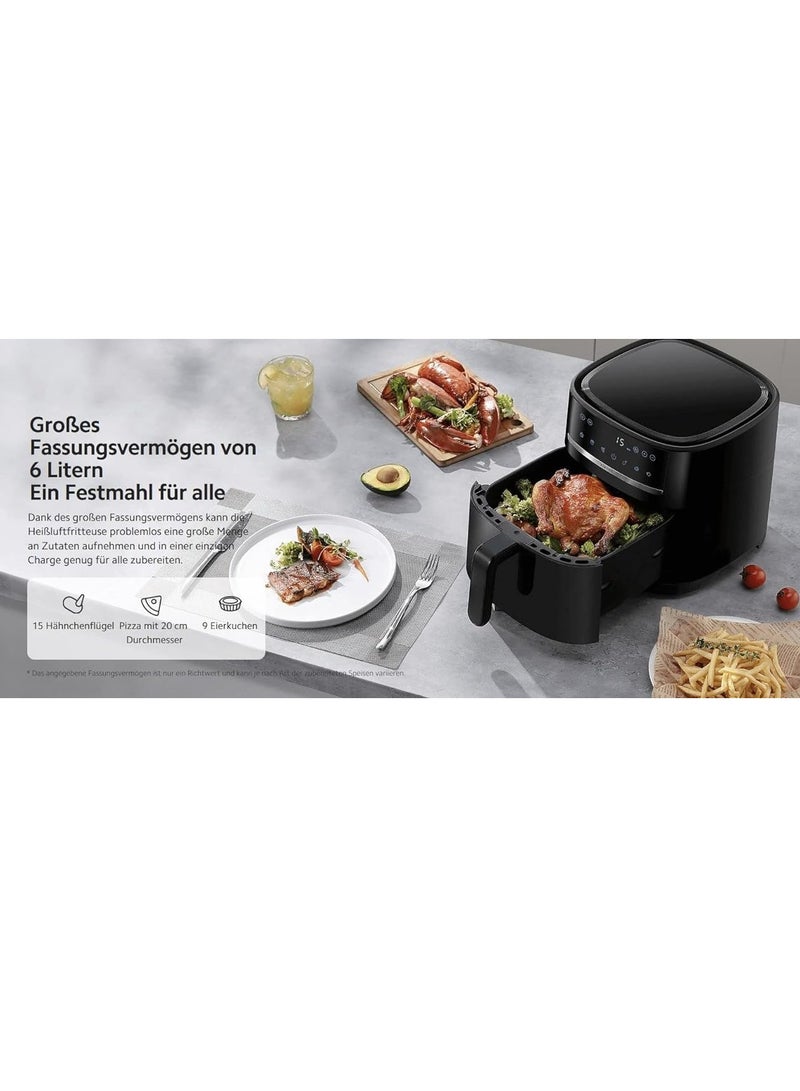 Xiaomi Air Fryer 6L, XXL Hot Air Fryer, 40°-200° Adjustable, 360° Hot Air Circulation, 6 Programmes, Frying Without Oil 6 L 1500 W MAF08 black - Image 4