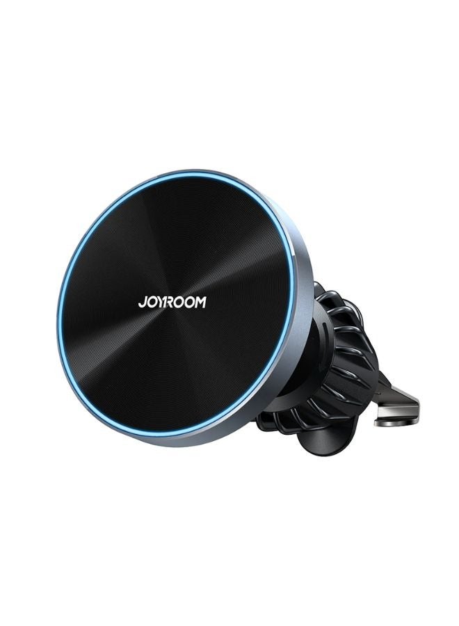 JOYROOM JR-ZS240 Pro 15W Magnetic Fast Wireless Car Charger - Qi Fast Charging - Car Air Vent Phone Holder Black - Image 1