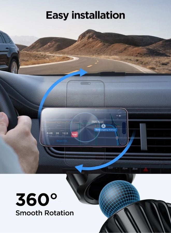 JOYROOM JR-ZS240 Pro 15W Magnetic Fast Wireless Car Charger - Qi Fast Charging - Car Air Vent Phone Holder Black - Image 4