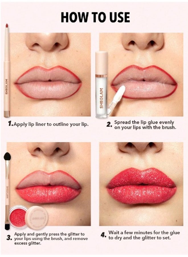 SHEGLAM Lip Dazzler Glitter Kit Red Carpet - Image 4