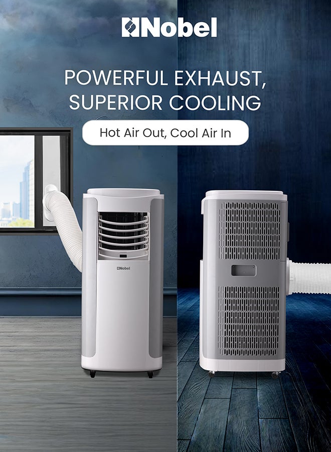 Portable Air Conditioner 3-in-1 Cooling Fan, Dehumidifier, 420m3/h Airflow, Eco-Friendly, Quiet Operation, Digital Thermostat, with Remote Control 1610 W NPAC15C White
