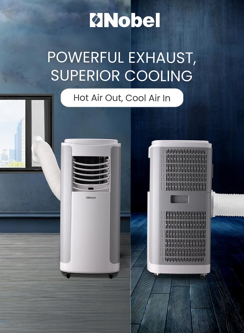 Portable Air Conditioner 3-in-1 Cooling Fan, Dehumidifier, 420m3/h Airflow, Eco-Friendly, Quiet Operation, Digital Thermostat, with Remote Control 1610 W NPAC15C White