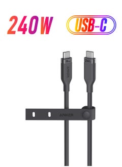 Anker USB 4 Gen 2 Cable, 20 Gbps Data Transfer, 4K HD Display, 3 ft Bio-Based 240W Charging USB C to USB C Cable, Type C for iPhone 16/15, Samsung, Huawei, USB-C Laptops, Hubs, Docks, and More Black 