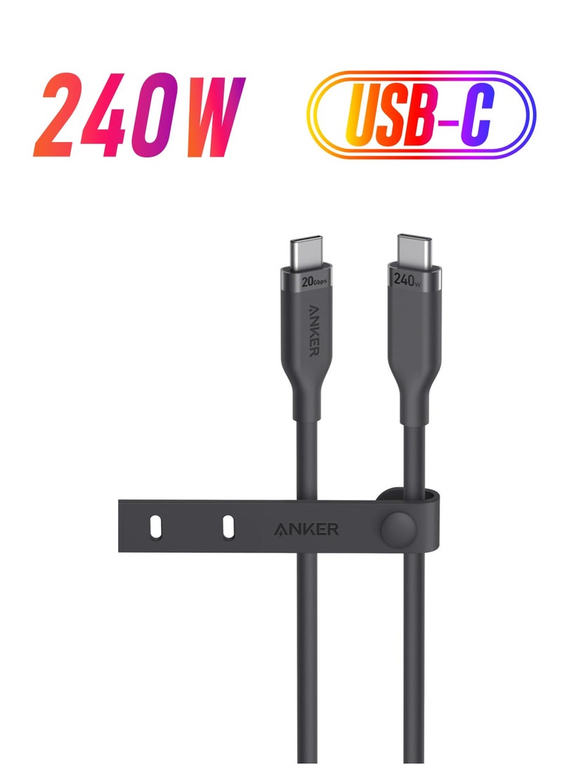 آنكر كابل USB4 الجيل 2، نقل بيانات بسرعة 20 جيجابت في الثانية، شاشة بدقة 4K عالية الدقة، كابل شحن USB C إلى USB C بطول 3 أقدام بقدرة 240 وات، لأجهزة iPhone 15/15 Pro/15 Pro Max/15 Plus، وأجهزة الكمبيوتر المحمولة USB-C، والمحاور، وأحواض السفن ، و اكثر 