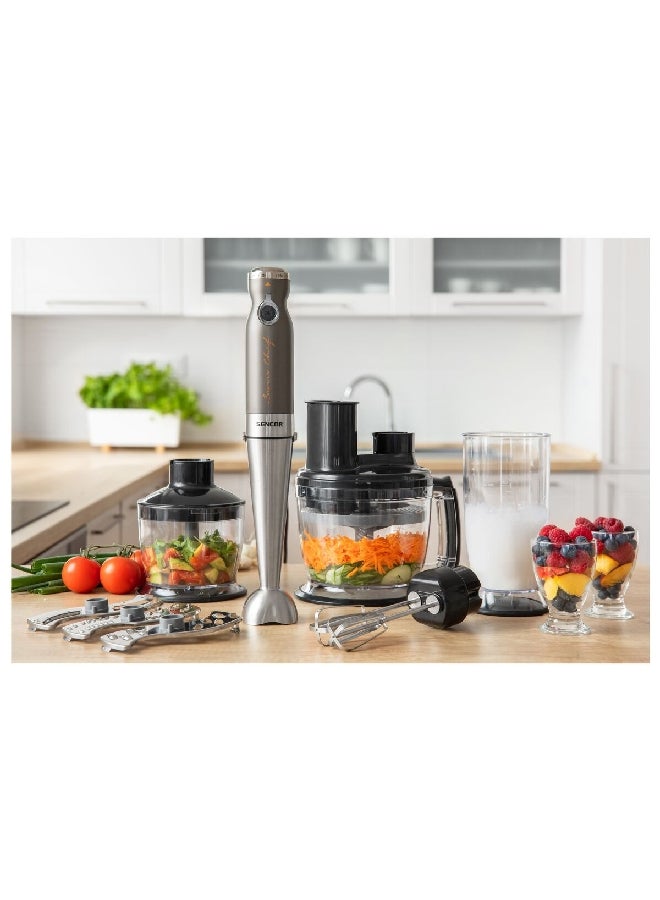 سنكور طقم خلاط يدوي 9 في 1 بقوة 220 فولت JAHSHB41005994 أسود فضي - Image 3