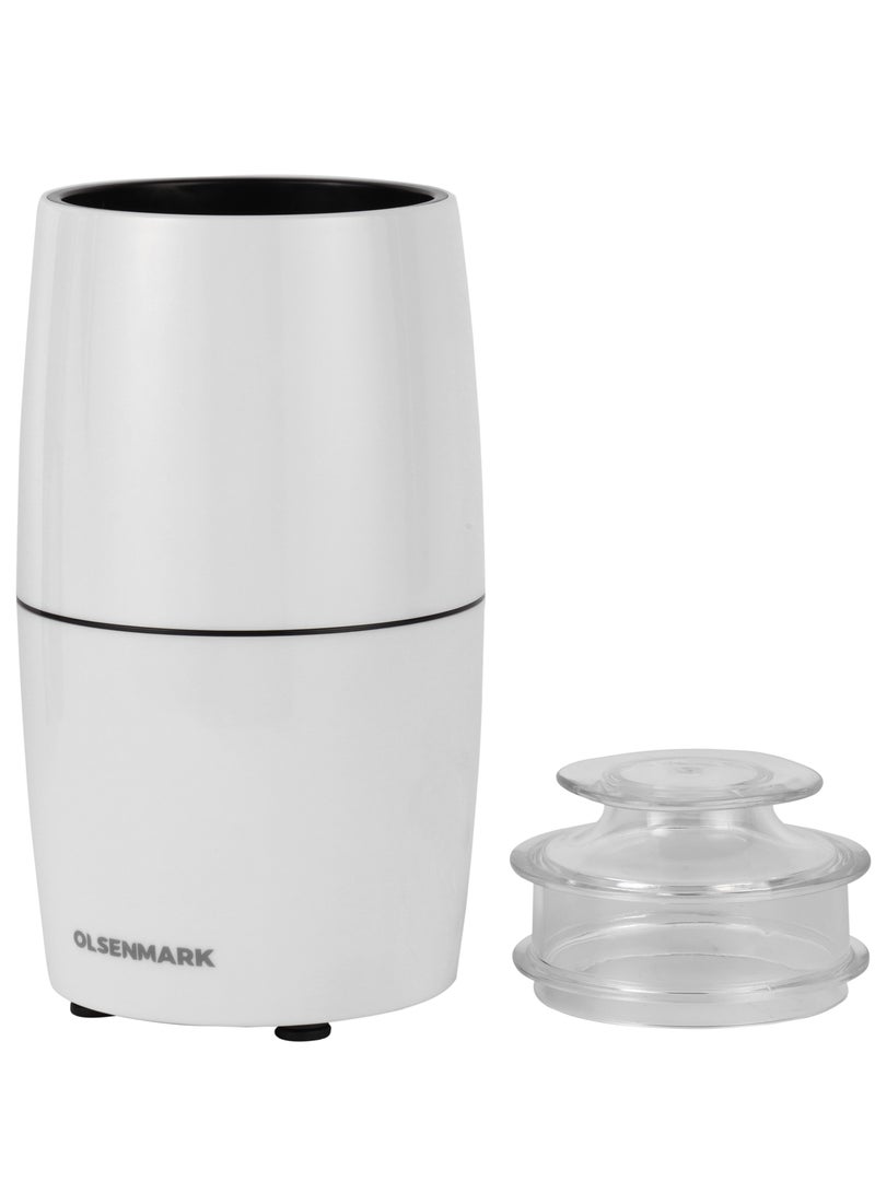 أولسنمارك Coffee Grinder  60 g Capacity, 150W Powerful Motor, Durable Jar and Blade, Ergonomic Grip 0.06 kg 150 W OMCG7023 white  - Image 4